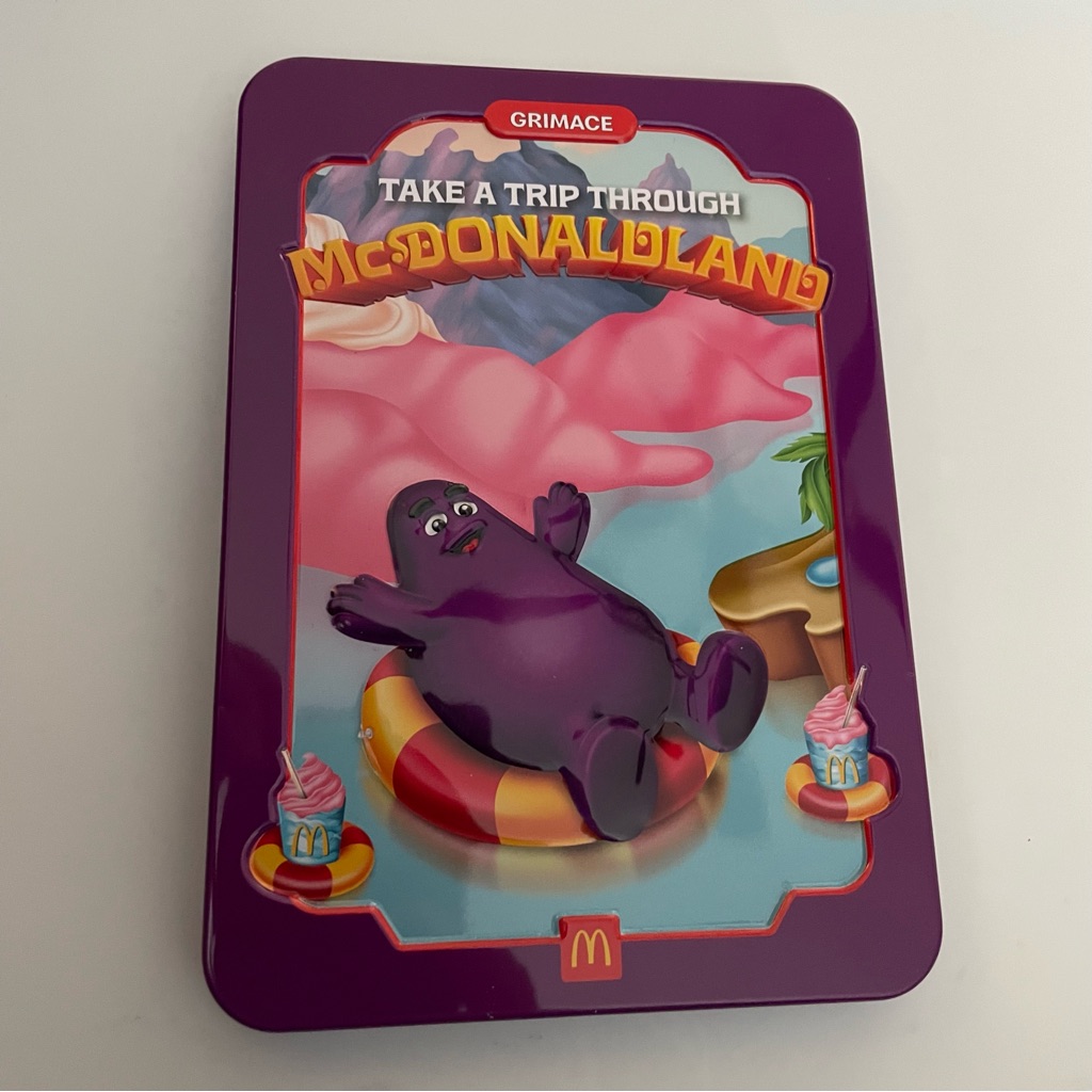 Mcdonalds Grimace Adventure Adult Tin  Purple